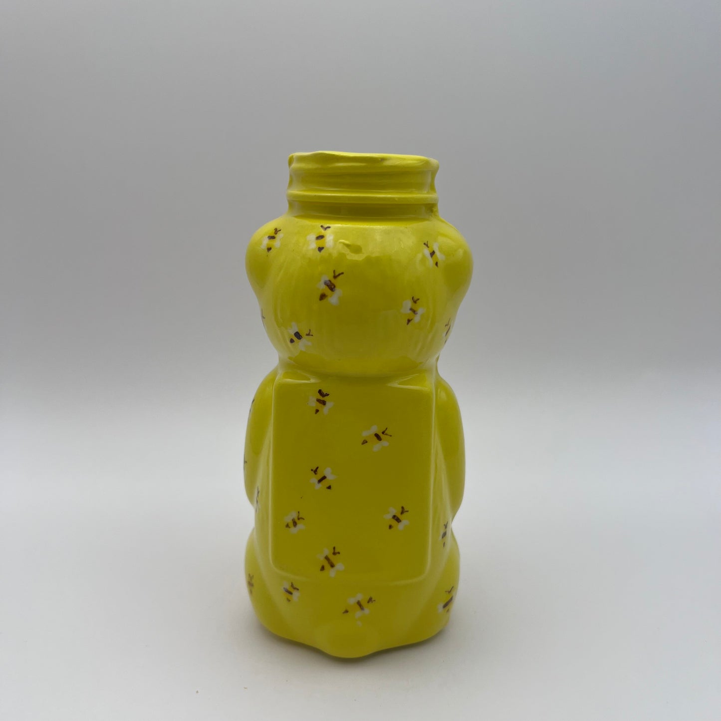 Yellow bee honey bear bud vase