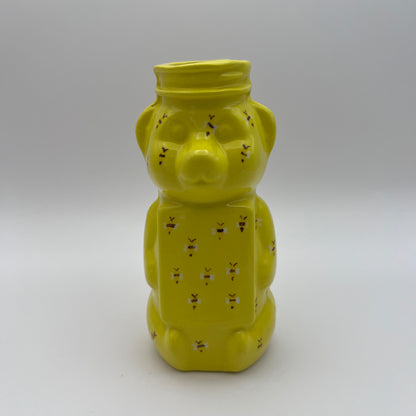 Yellow bee honey bear bud vase